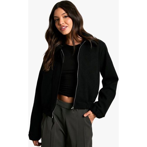 Chaqueta Bomber Efecto Lana Con Cuello - boohoo - Modalova