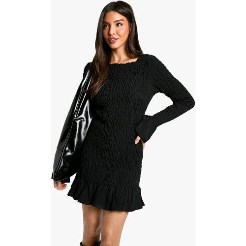 Vestido Mini De Manga Larga Fruncido - boohoo - Modalova