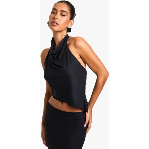 Top Súper Suave Con Cuello Alto Plisado - boohoo - Modalova