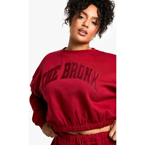 Sudadera Plus Con Bajo Elástico Y Aplique Bronx - boohoo - Modalova