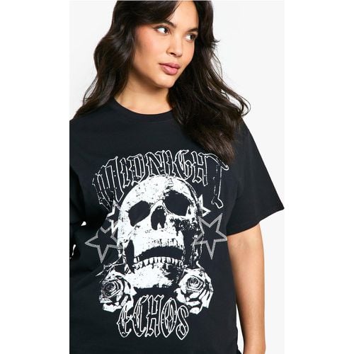 Camiseta Plus Oversize Con Estampado De Calavera - boohoo - Modalova