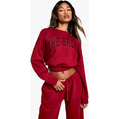 FELPA OVERSIZE CROPPED CON APPLICAZIONI DEI BRONX - boohoo - Modalova