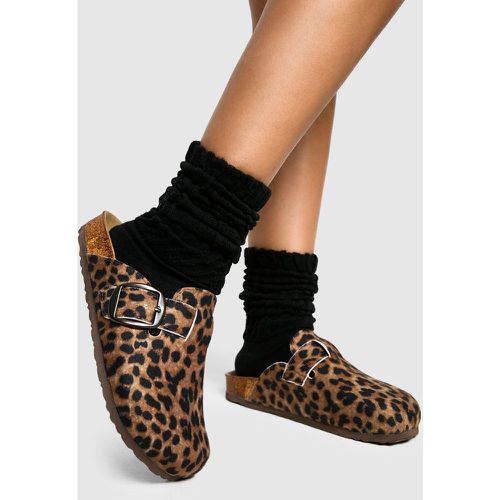 Zuecos Con Puntera Cerrada Y Estampado De Leopardo - boohoo - Modalova