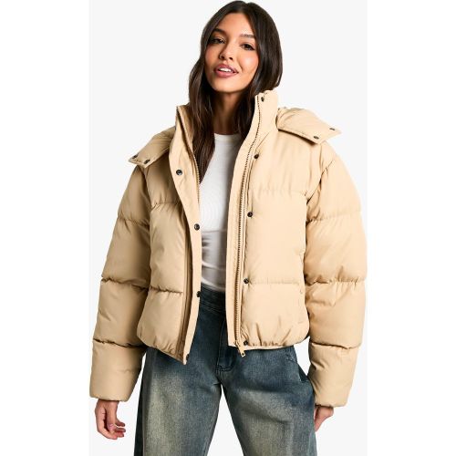 Chaqueta Acolchada Corta, Beige - boohoo - Modalova