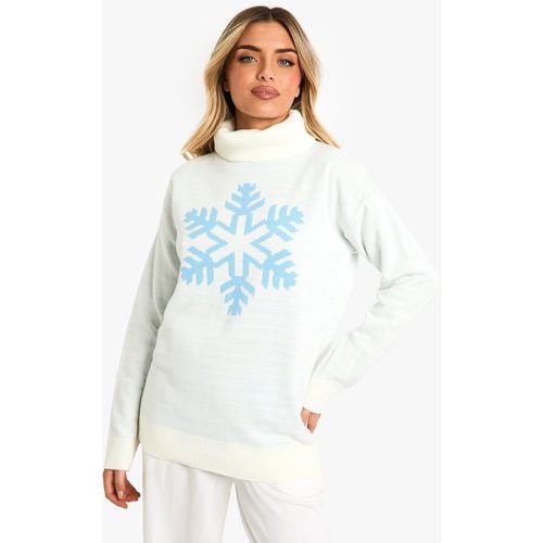 Maglione natalizio con stampa di fiocchi di neve - boohoo - Modalova