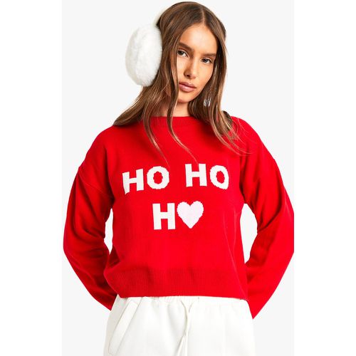 Maglione natalizio corto Ho Ho Ho - boohoo - Modalova