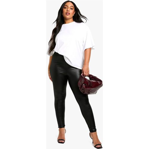 Legging plus Size a vita alta in PU - boohoo - Modalova