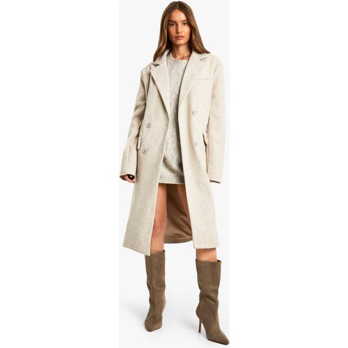 Cappotto effetto lana a doppiopetto - boohoo - Modalova