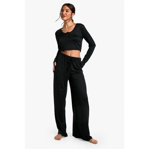 Pantalón De Pernera Ancha Suave Con Atadura - boohoo - Modalova