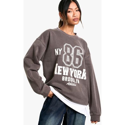 Sudadera Oversize Con Estampado De Brooklyn New York 86 - boohoo - Modalova