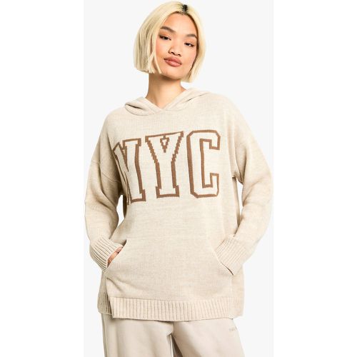 Jersey De Punto Con Capucha Y Estampado Nyc - boohoo - Modalova