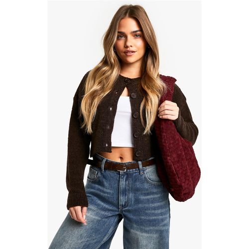 Petite Boucle High Neck Cardigan - boohoo - Modalova