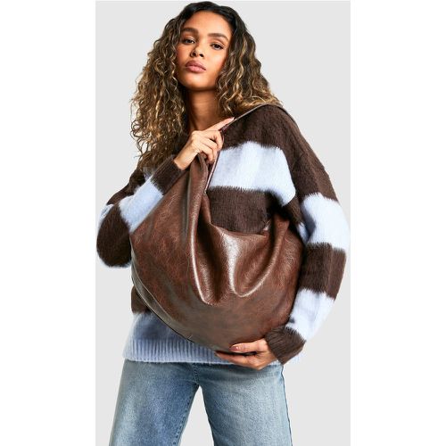 Borsa Tote extra comoda in pelle sintetica effetto smagliato - boohoo - Modalova