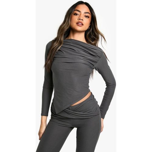 TOP ASYM SUPERSOFT CON SPALLE RACCOLTE - boohoo - Modalova