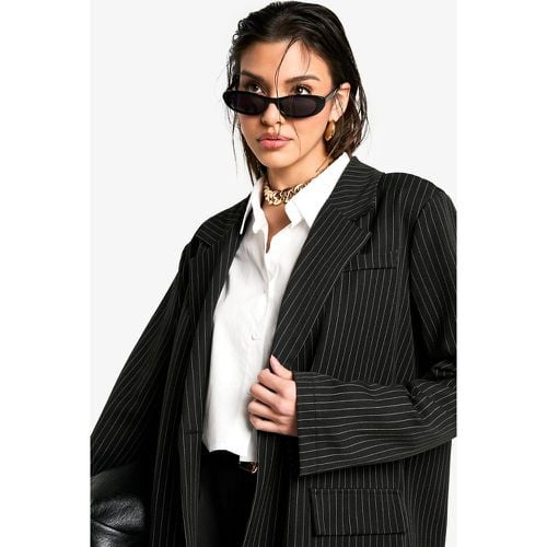 Blazer sartoriale oversize a righe verticali - boohoo - Modalova