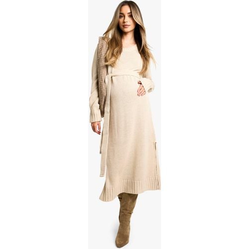 Vestido Jersey Premamá Midi Con Cuello De Caja - boohoo - Modalova