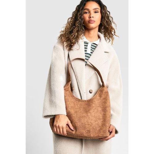 Bolso De Hombro Holgado De Tela Y Cuero Sintético - boohoo - Modalova