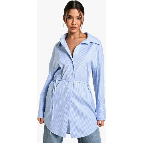 CAMICIA OVERSIZE A RIGHE CON LAGA - boohoo - Modalova