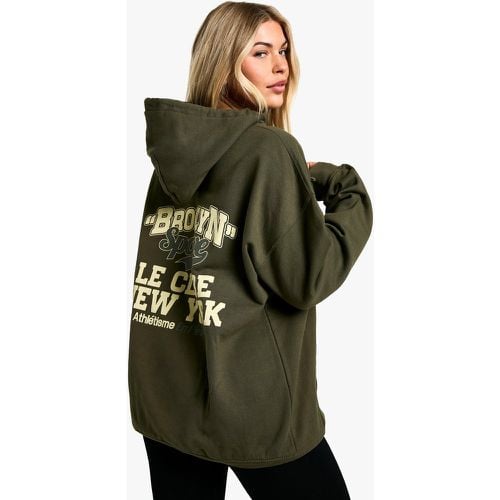 Sudadera Oversize Con Capucha Y Eslogan Brooklyn Sportive - boohoo - Modalova