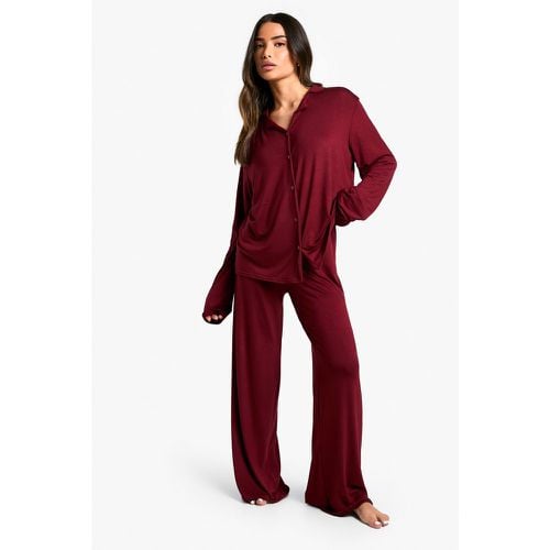 Pijama Petite De Manga Larga, Rojo - boohoo - Modalova