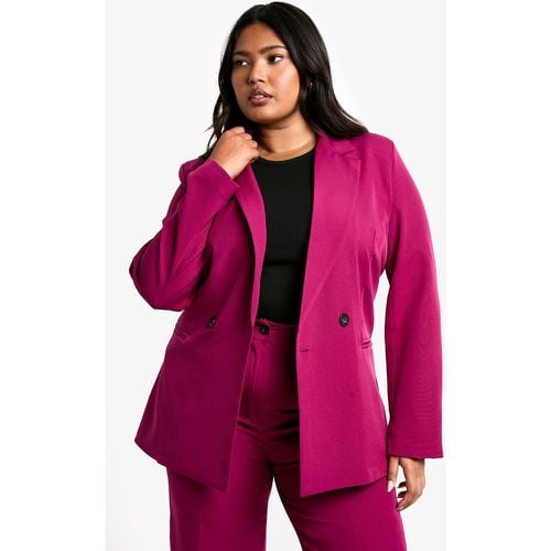 Blazer Plus Size a doppiopetto con coulisse in vita - boohoo - Modalova