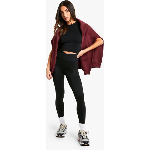 Leggings Petite Súper Suaves Con Pico Aterciopelado Y Cintura Elástica - boohoo - Modalova