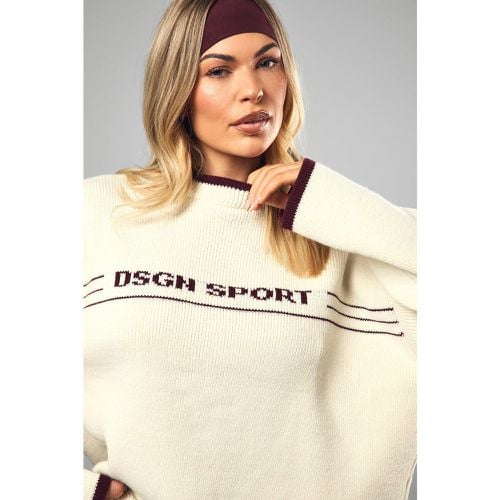 Jersey Oversize Deportivo De Punto Con Cuello De Caja Dsgn - boohoo - Modalova