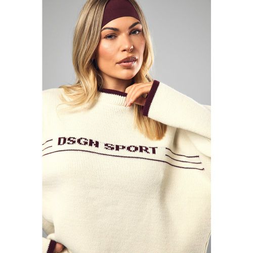 Maglione a girocollo oversize in maglia DSGN Sport - boohoo - Modalova