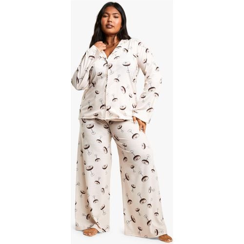 Set pigiama Plus Size da Martini Expresso con pantaloni lunghi - boohoo - Modalova