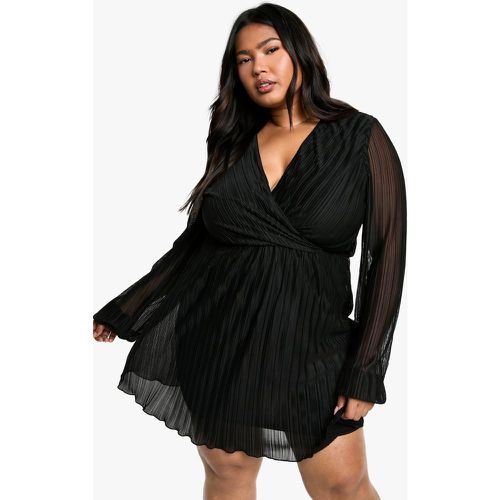 Vestito Skater Plus Size plissettato - boohoo - Modalova