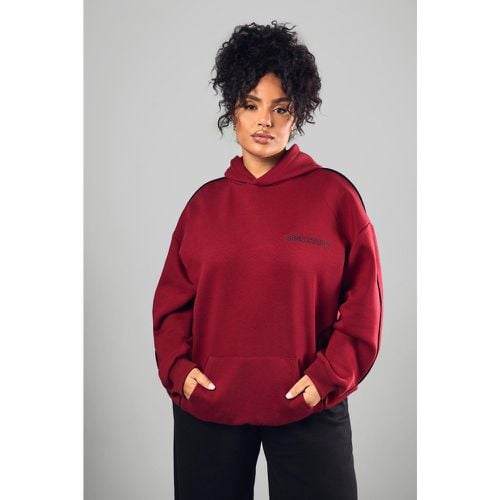 Felpa Plus Size DSGN a righe sportive con cappuccio - boohoo - Modalova