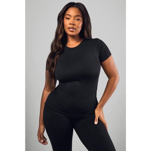 Top Plus Size Premium modellante a maniche corte senza cuciture - boohoo - Modalova