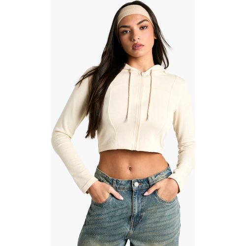 Sudadera Con Capucha, Cremallera Y Detalle De Costuras - boohoo - Modalova