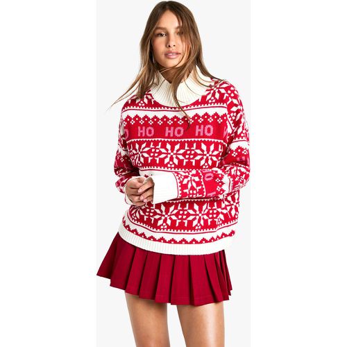 Maglione natalizio in maglia Ho Ho Ho - boohoo - Modalova