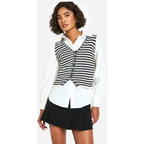 Tall Stripe Knitted Waistcoat - boohoo - Modalova