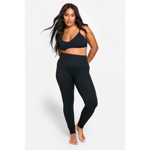 LEGGINGS PLUS TUMMY CONTROL A COSTE SENZA CUCITURE - boohoo - Modalova