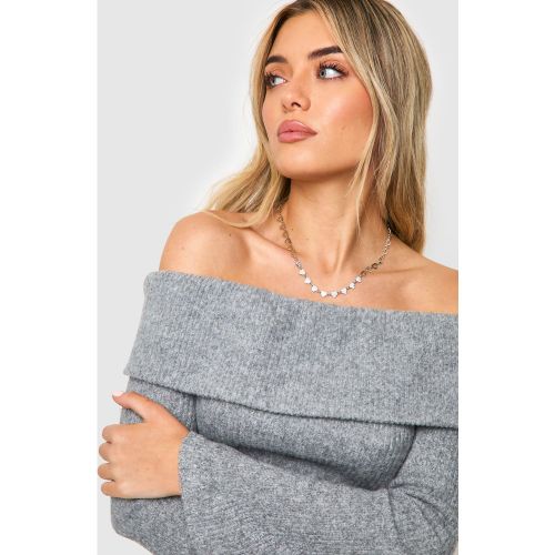 Collar Plateado Con Corazón E Incrustaciones - boohoo - Modalova