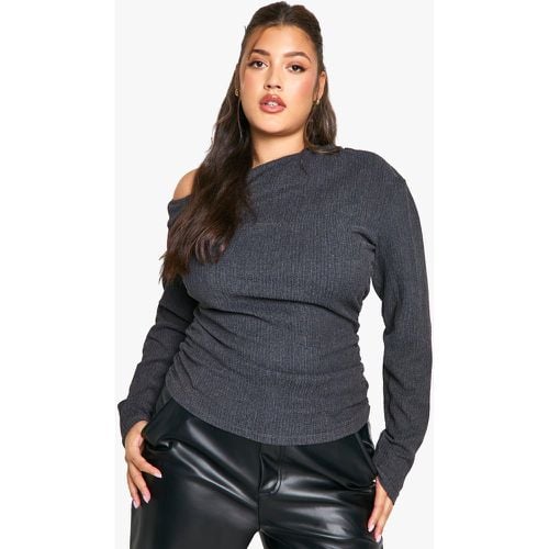 Top Plus Texturizado Con Cuello Asimétrico - boohoo - Modalova