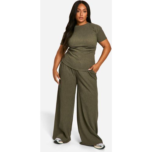 Pantaloni Plus Size con trama in vita e coulisse - boohoo - Modalova