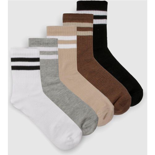 Pack De 5 Pares De Calcetines Deportivos Con Rayas - boohoo - Modalova