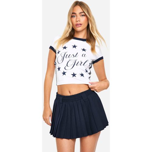 T-shirt a righe JUST A GIRL, Bianco - boohoo - Modalova