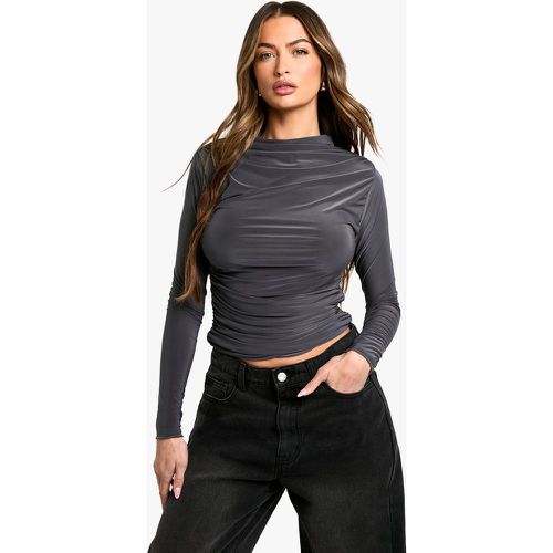 Top seducente a maniche lunghe con ruches estreme - boohoo - Modalova