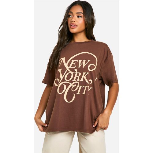 Camiseta Oversize Con Estampado Gráfico Nyc - boohoo - Modalova