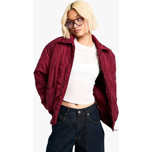 Chaqueta Bomber Oversize, Rojo - boohoo - Modalova