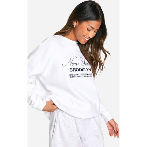 Sudadera Oversize Con Cuello De Caja Y Bordado De New York - boohoo - Modalova