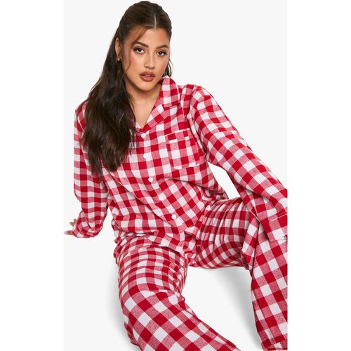 Pijama Plus De Pantalón Y Camisa De Cuadros Con Botones - boohoo - Modalova