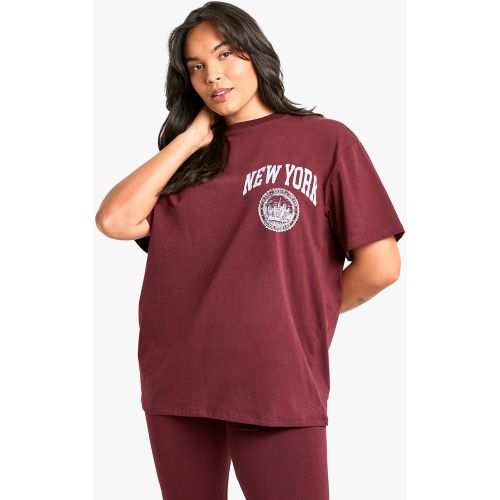 Conjunto Plus De Leggings Y Camiseta Oversize Con Estampado New York - boohoo - Modalova