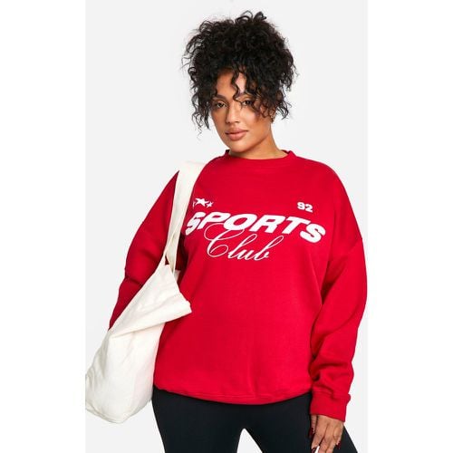 Sudadera Plus Oversize Con Estampado Sports Club - boohoo - Modalova