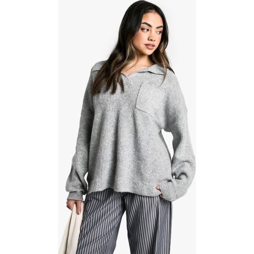 Jersey Con Cuello De Polo, Gris - boohoo - Modalova