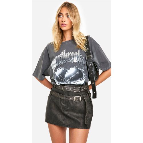 T-shirt oversize sovratinta con grafica - boohoo - Modalova